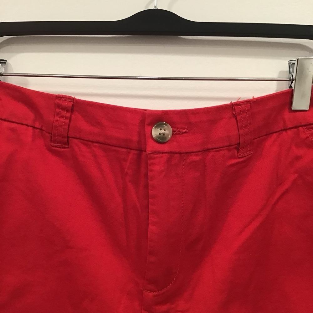 Maison Jules Women's Essential Chino Shorts SZ 12 Red Classic Casual Summer - Picture 3 of 12